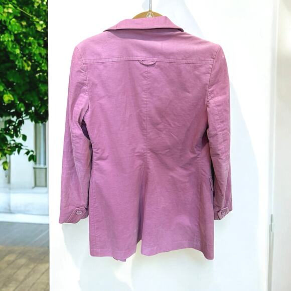 BEBE Vintage Pink Corduroy Button Front Coat Peacoat Jacket Size Large - Picture 5 of 8